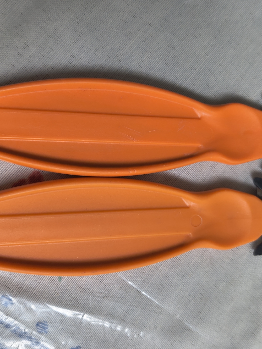 Bright Orange Plastic Serving Trays - Set of 2